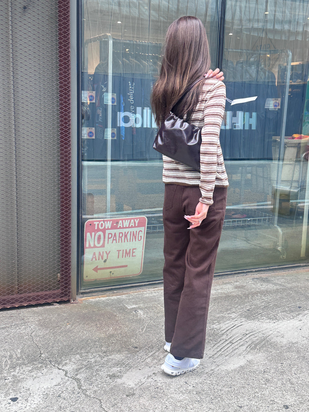 Brown Double Button Jeans