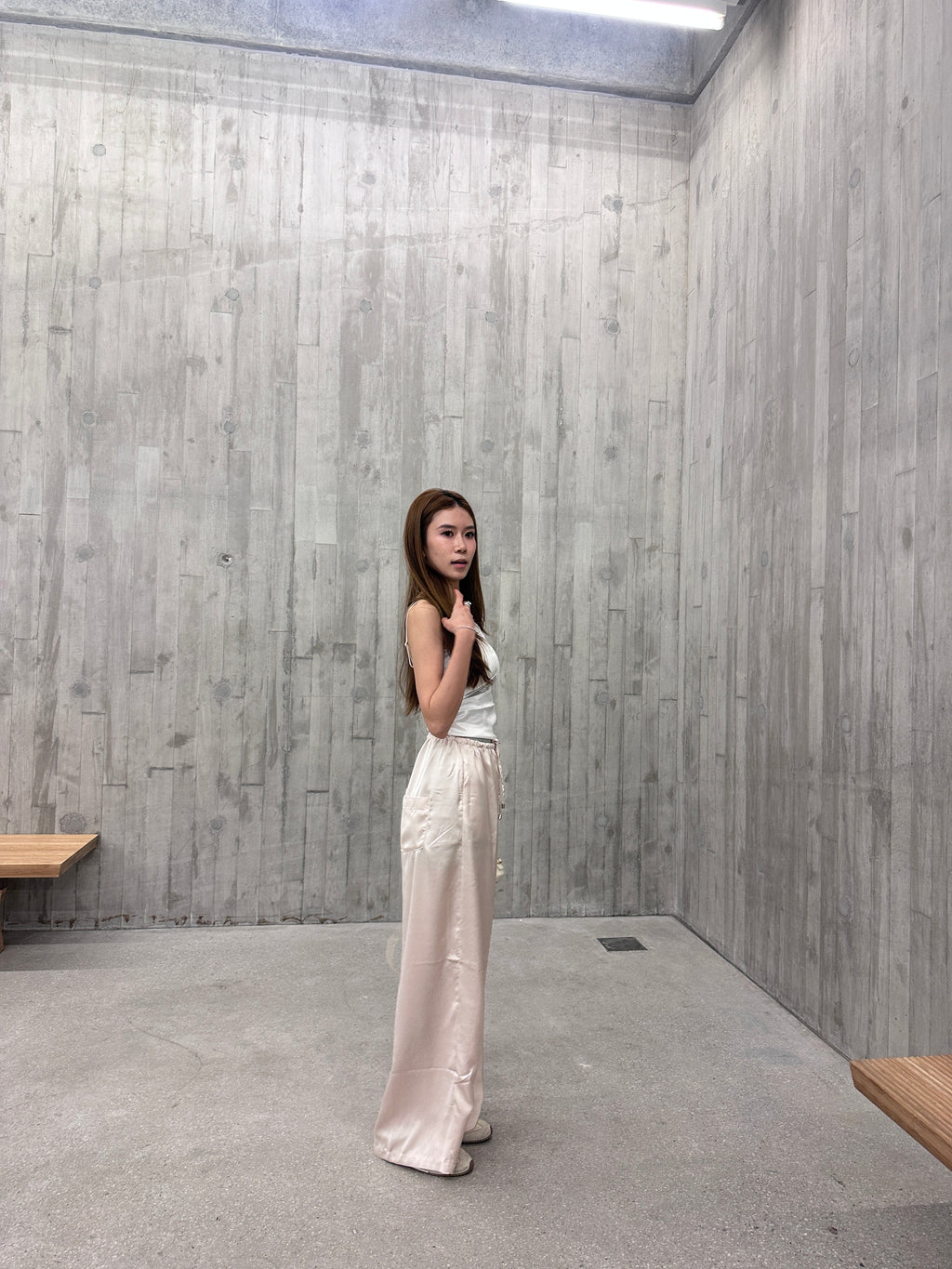 Silk Causal Wide Leg Pants