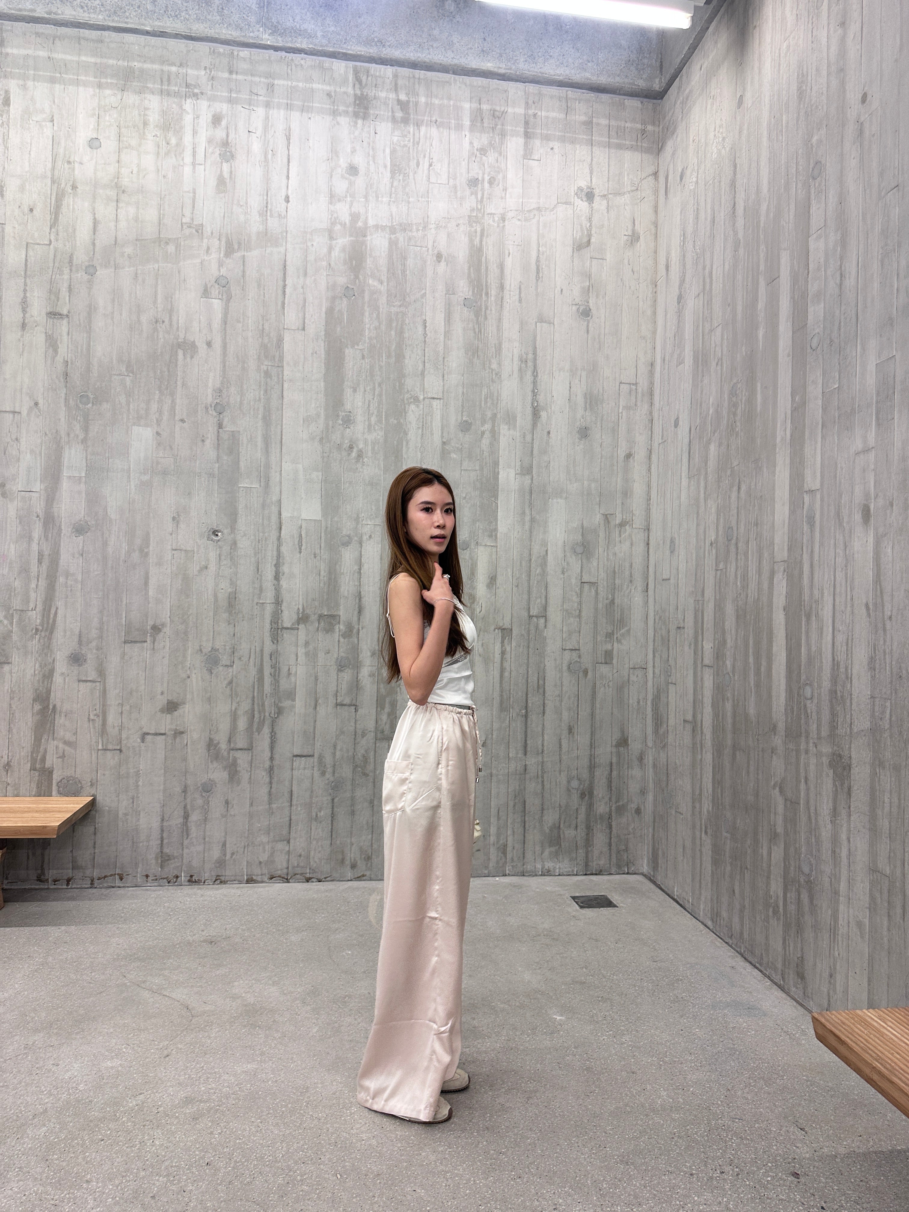 Silk Causal Wide Leg Pants