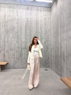 Silk Causal Wide Leg Pants