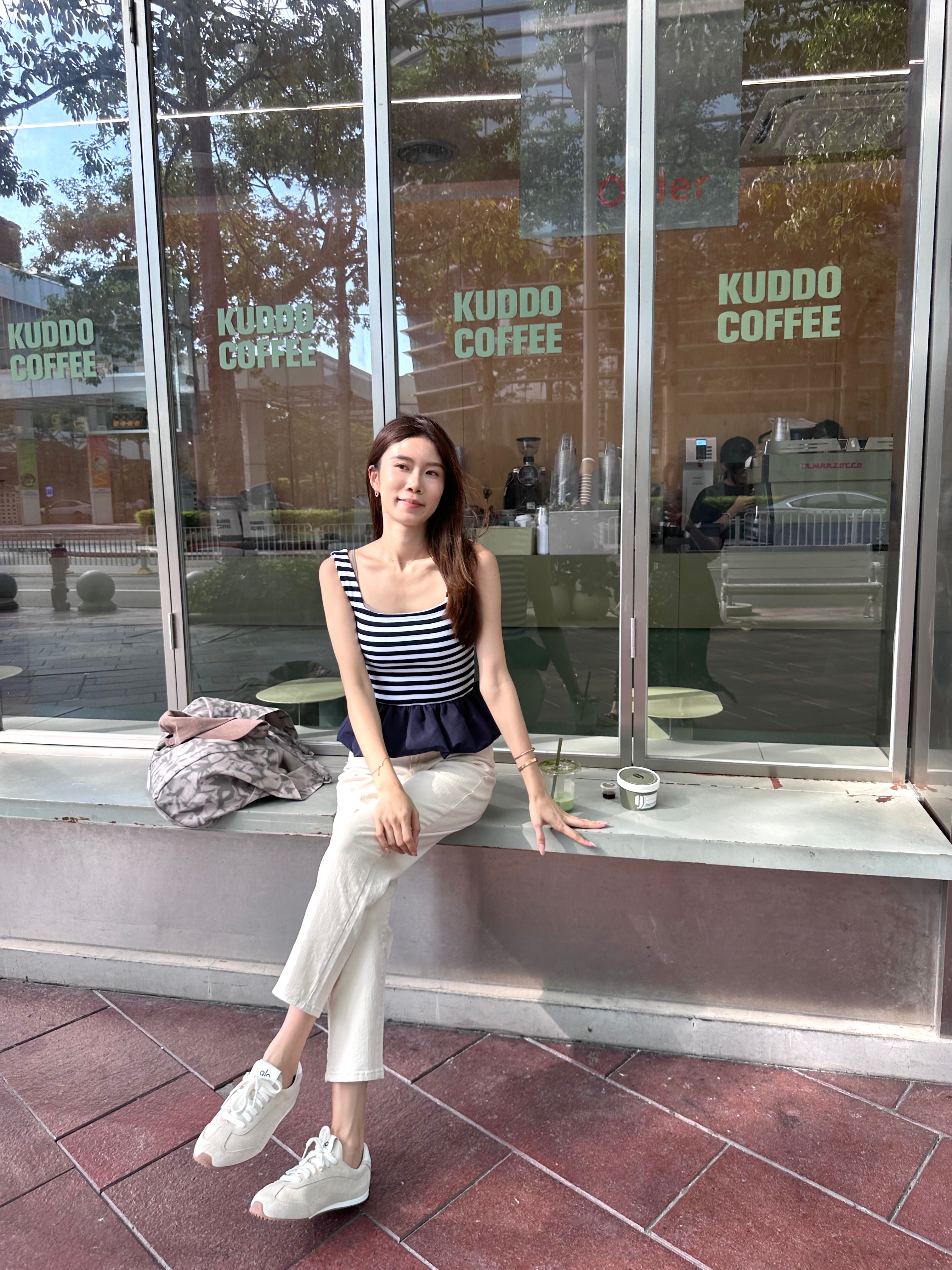 Striped Ruffles Blue Tank Top