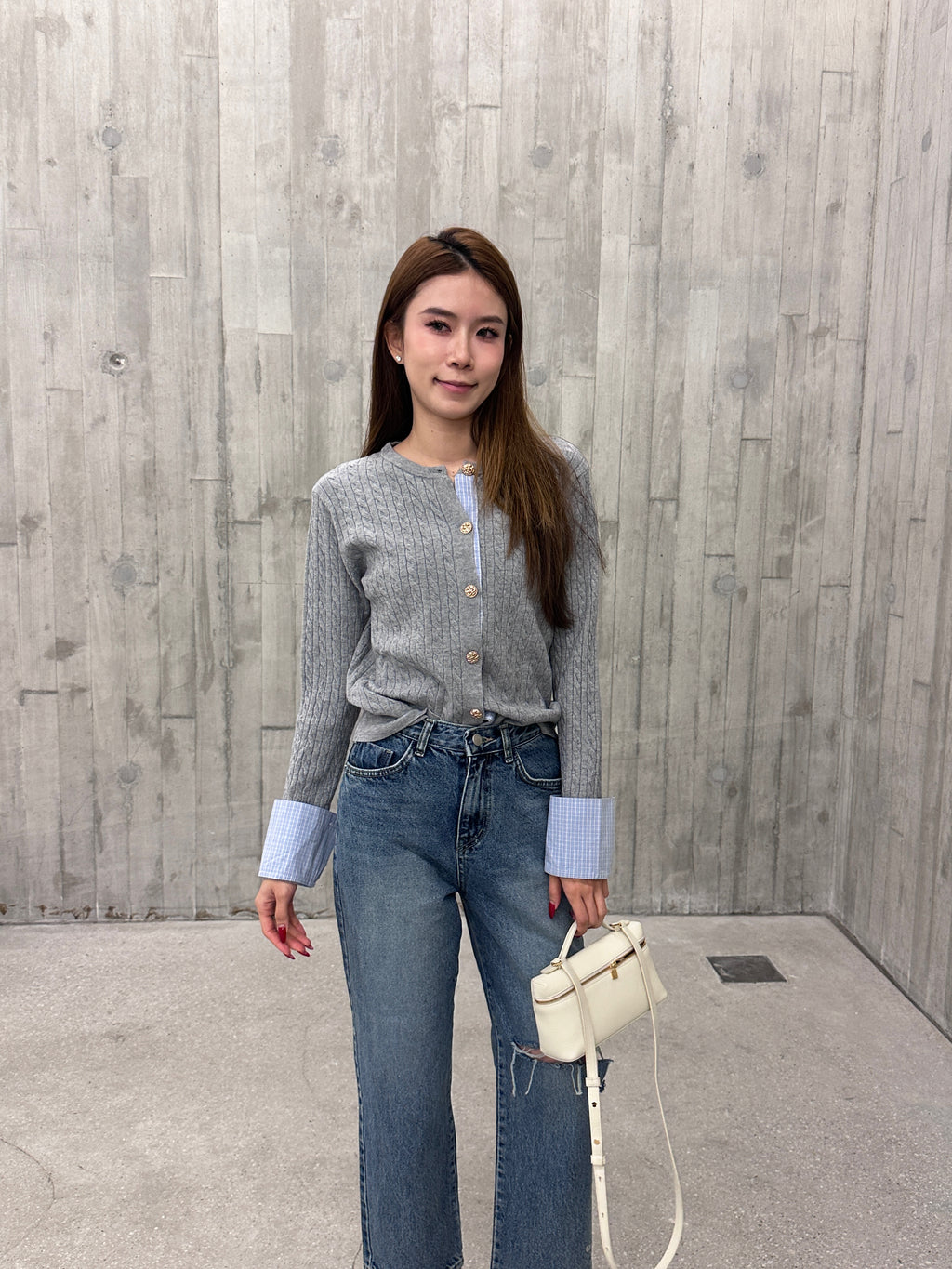 Knitted Autumn Mix Sleeves Cardigan