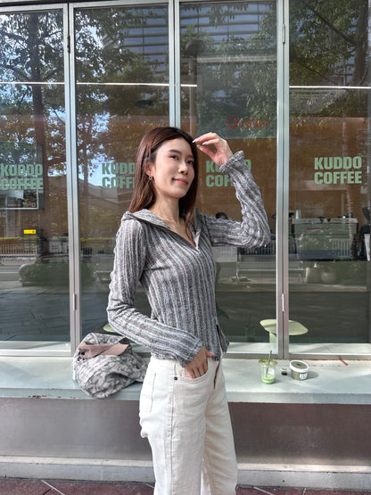 Fluffy Causal 2 Zipped Cardigan