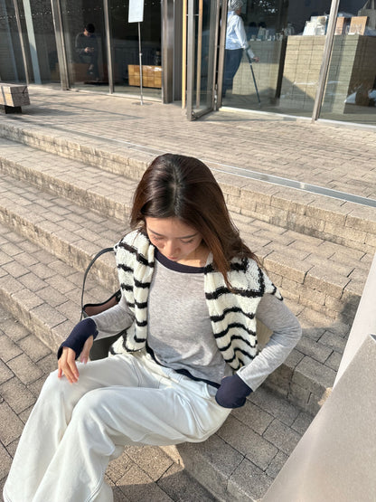 Basic Striped Long Sleeves Sweater