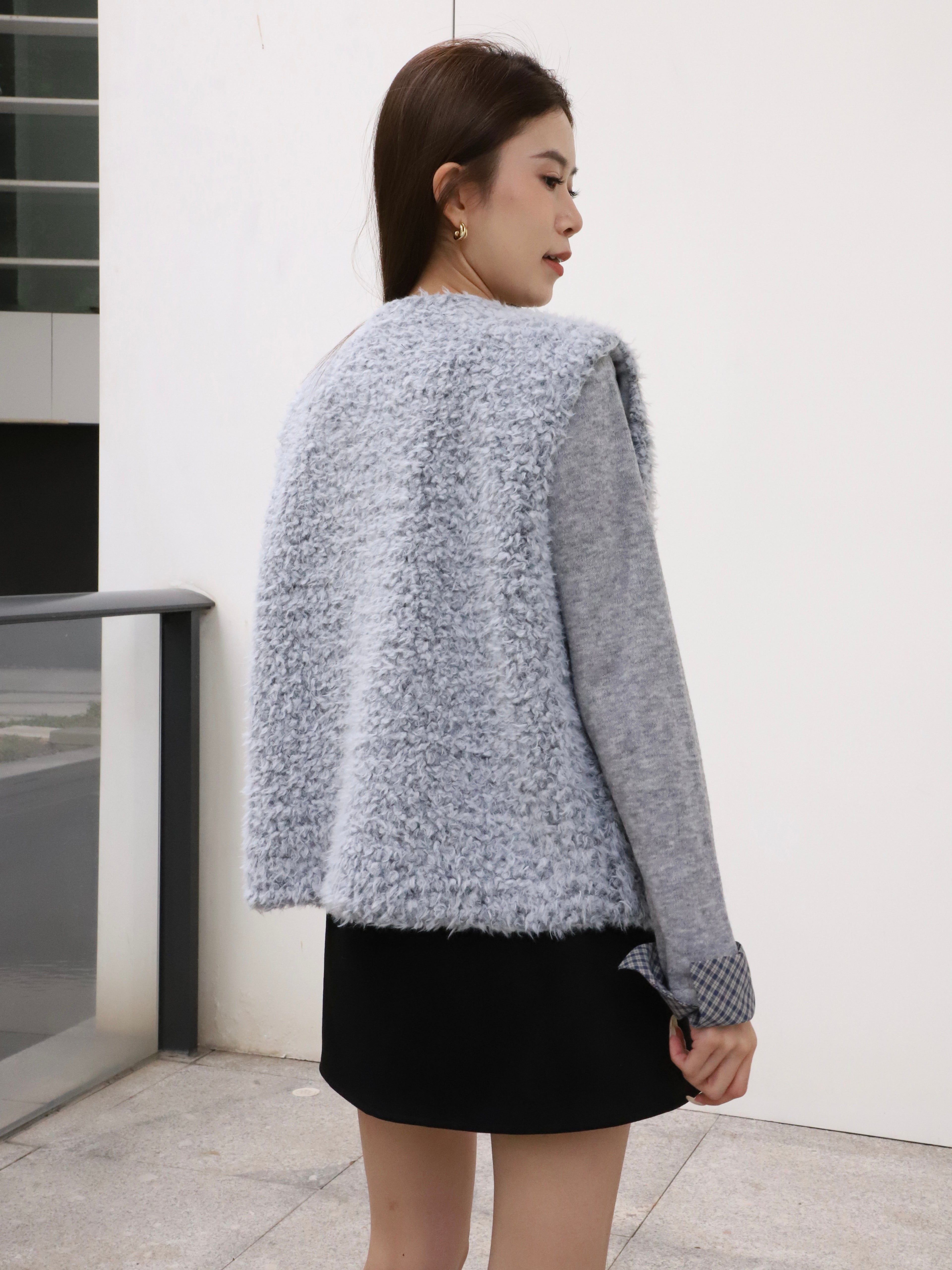 Fluffy Blue Vest
