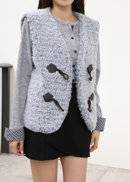 Fluffy Blue Vest