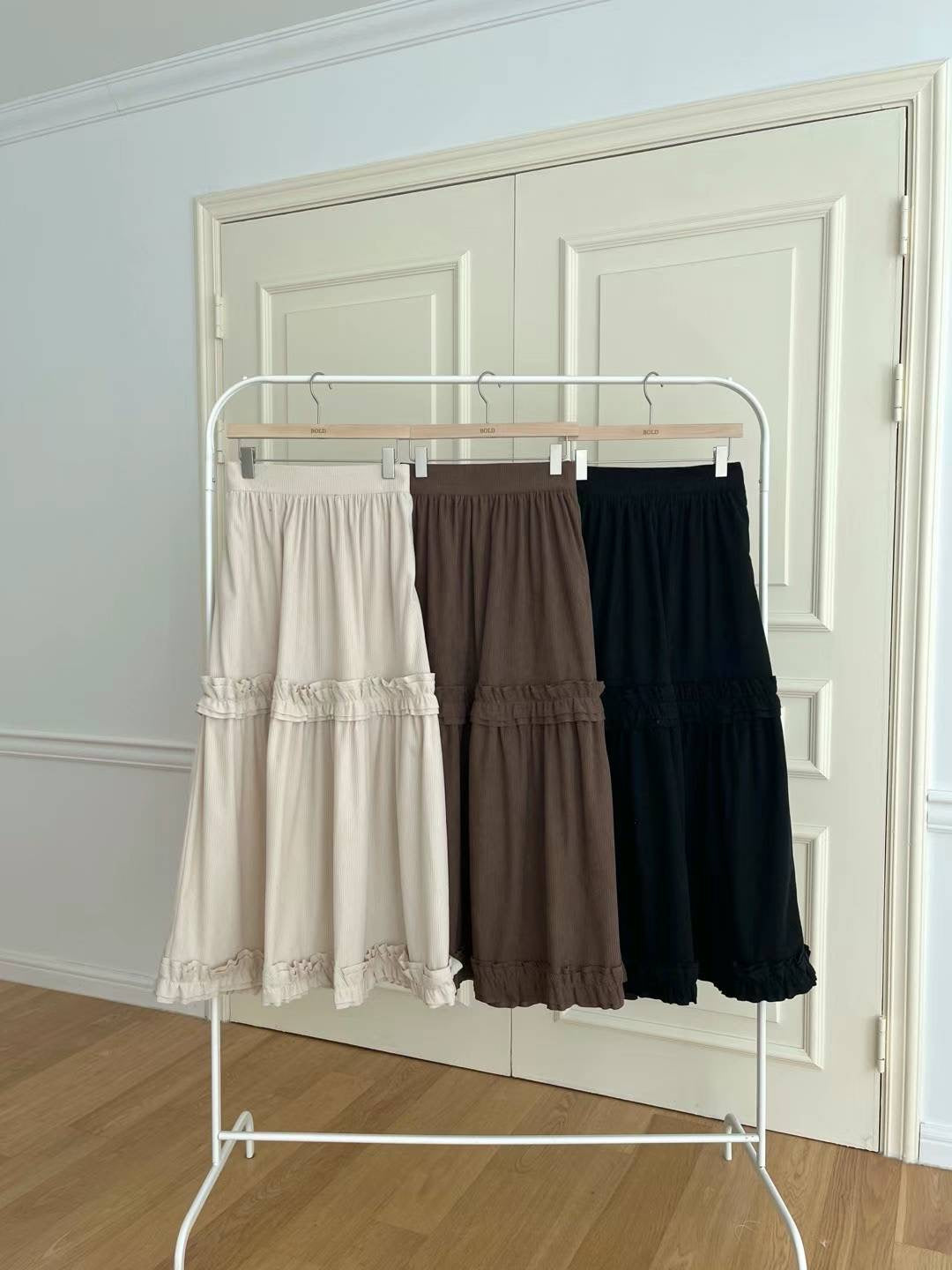 Two Ruffles Maxi Skirt