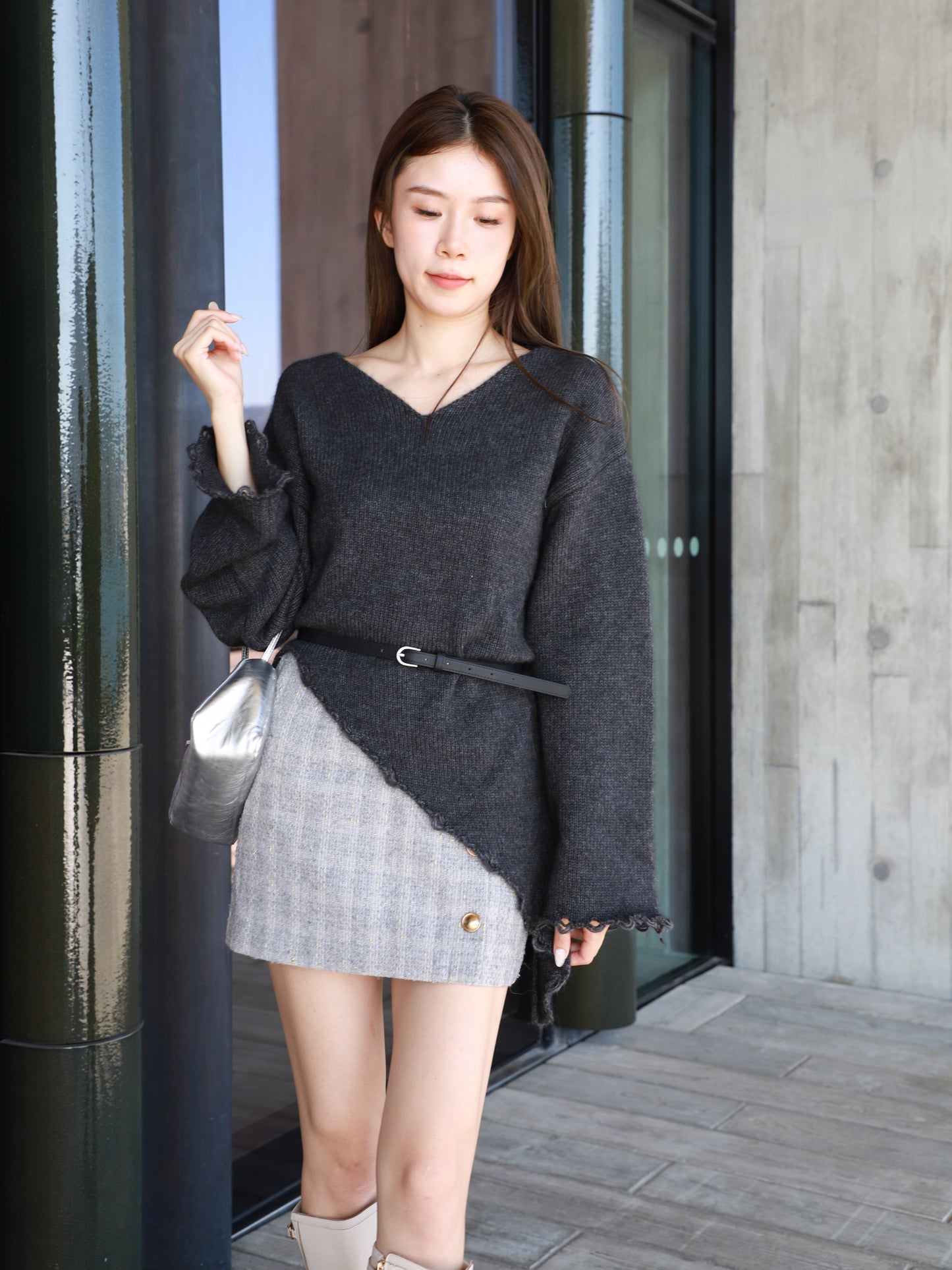 Side Cut Wool Sweater