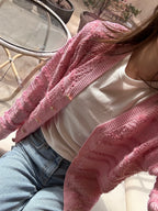 Ruffles Tweed Thin Cardigan
