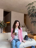Ruffles Tweed Thin Cardigan
