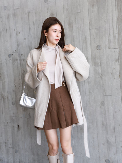 Doubled Wool Jacket with belt