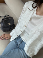 Ruffles Tweed Thin Cardigan