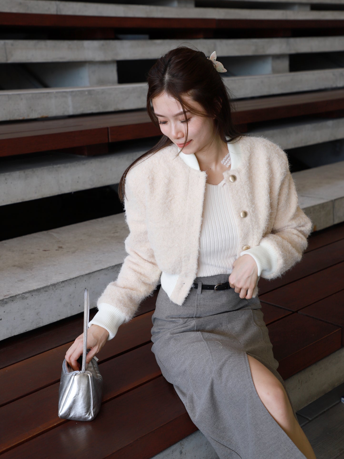 Fluffy Cropped Jacket