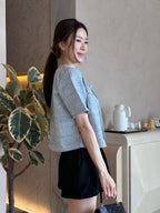 Blue Tweed Cropped Jacket