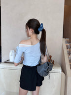 Denim Flower Hair Band