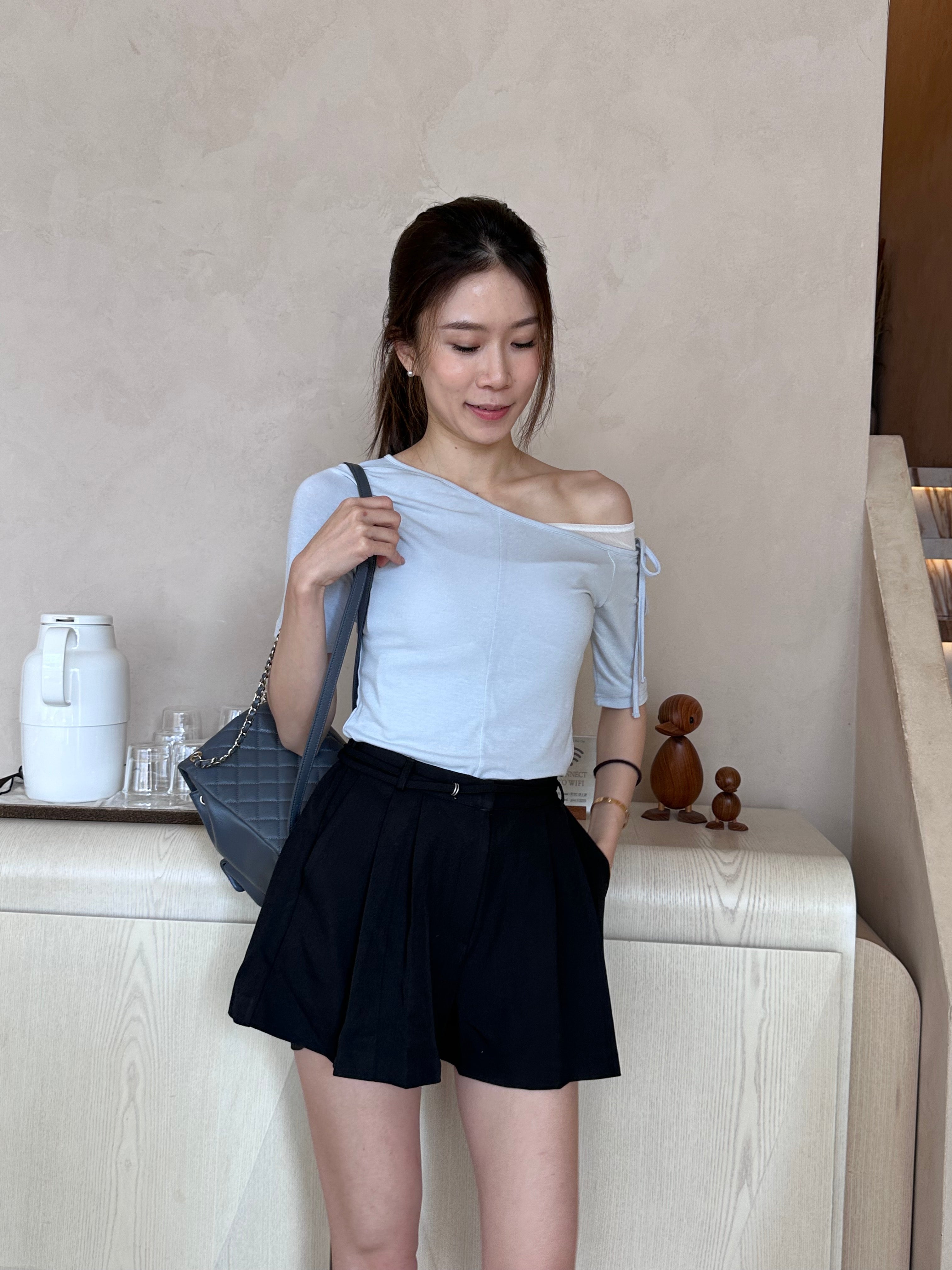 Pleated With Belt Shorts