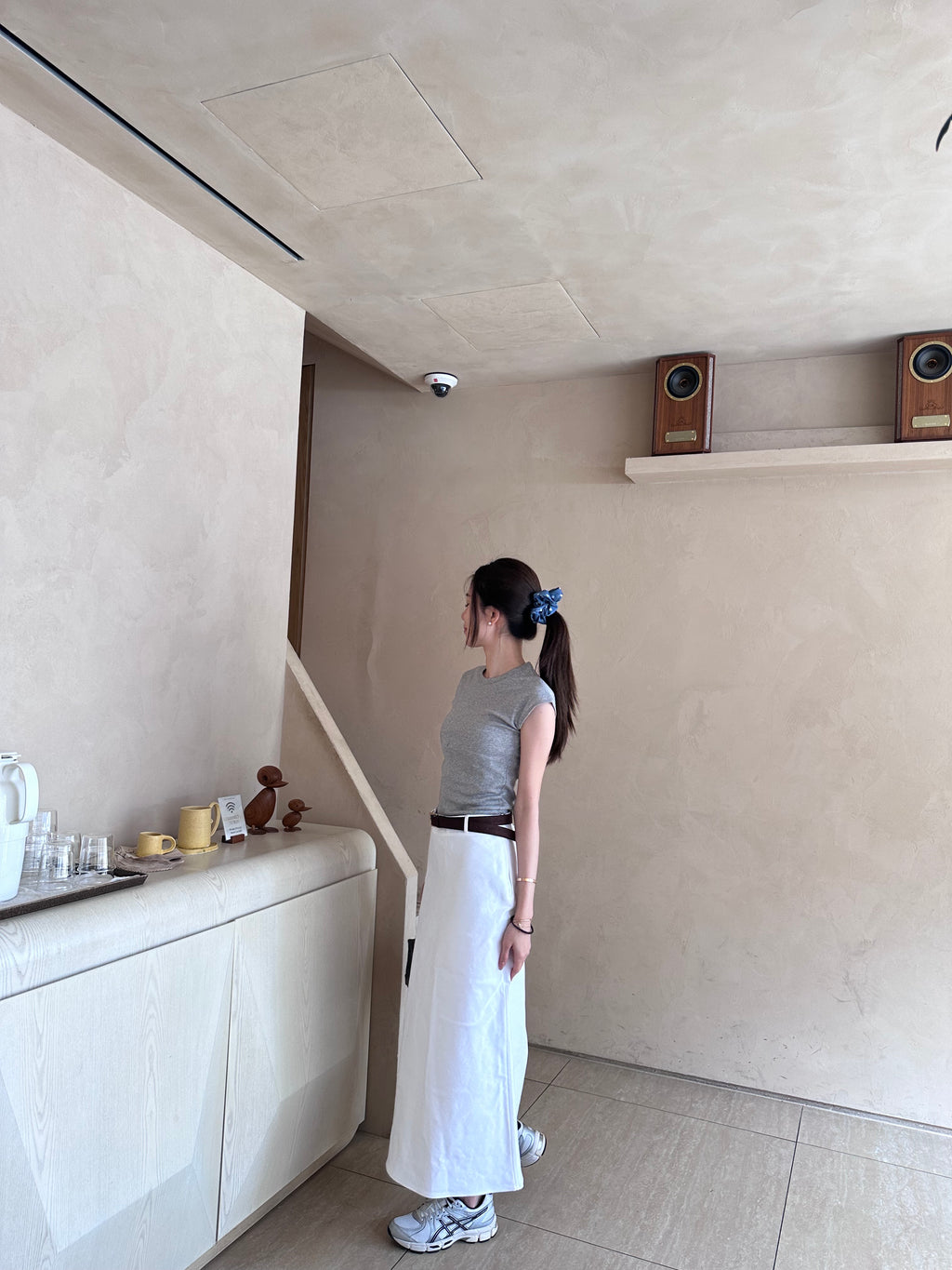 Denim Mermaid White Skirt (without belt)