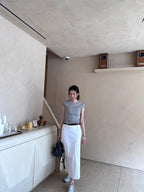 Denim Mermaid White Skirt (without belt)