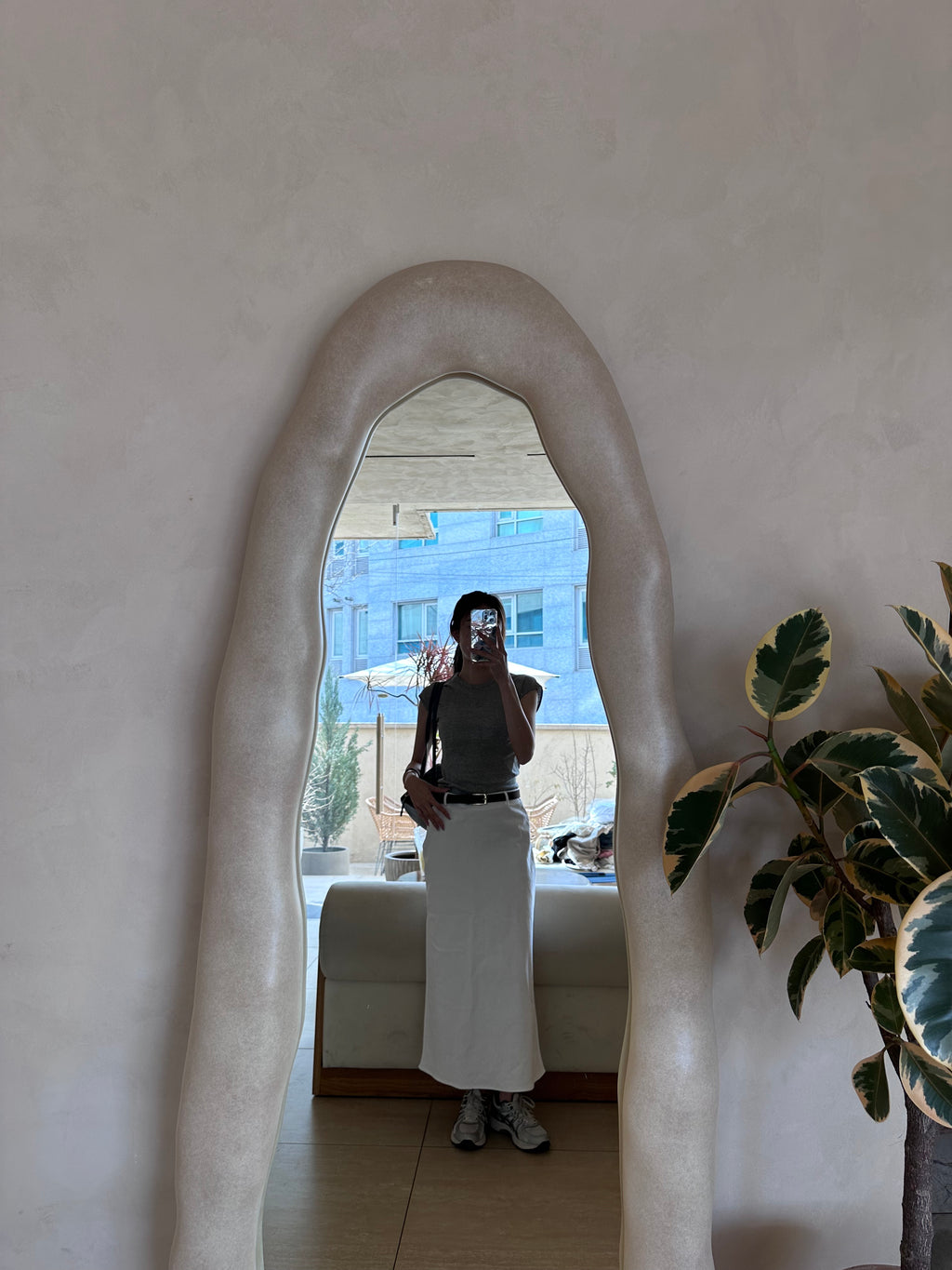 Denim Mermaid White Skirt (without belt)