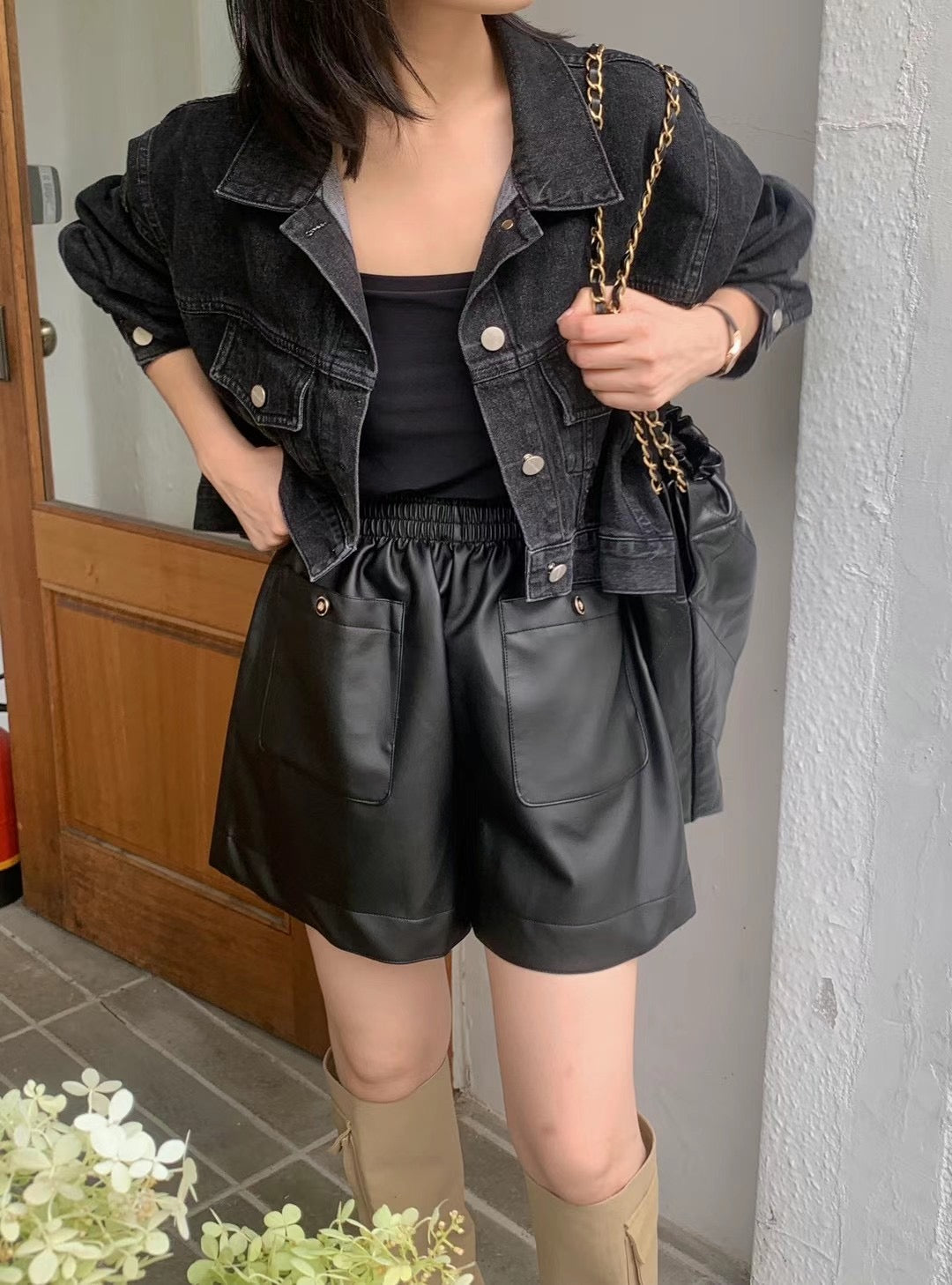 U Cut Denim Jacket