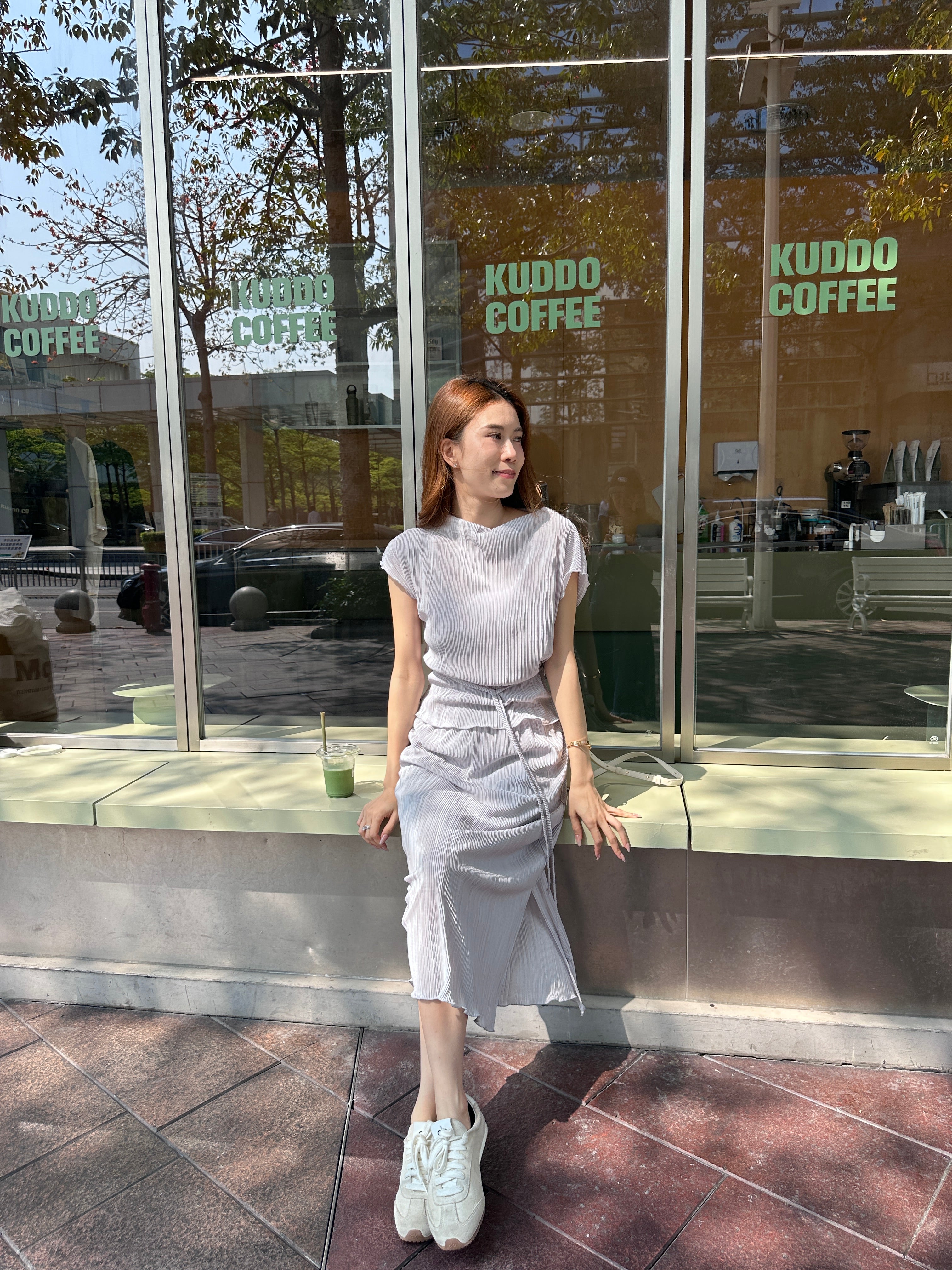 Chiffon Lined T Top & Skirt Set