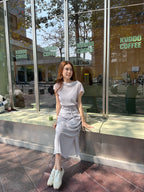 Chiffon Lined T Top & Skirt Set