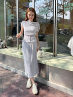 Chiffon Lined T Top & Skirt Set