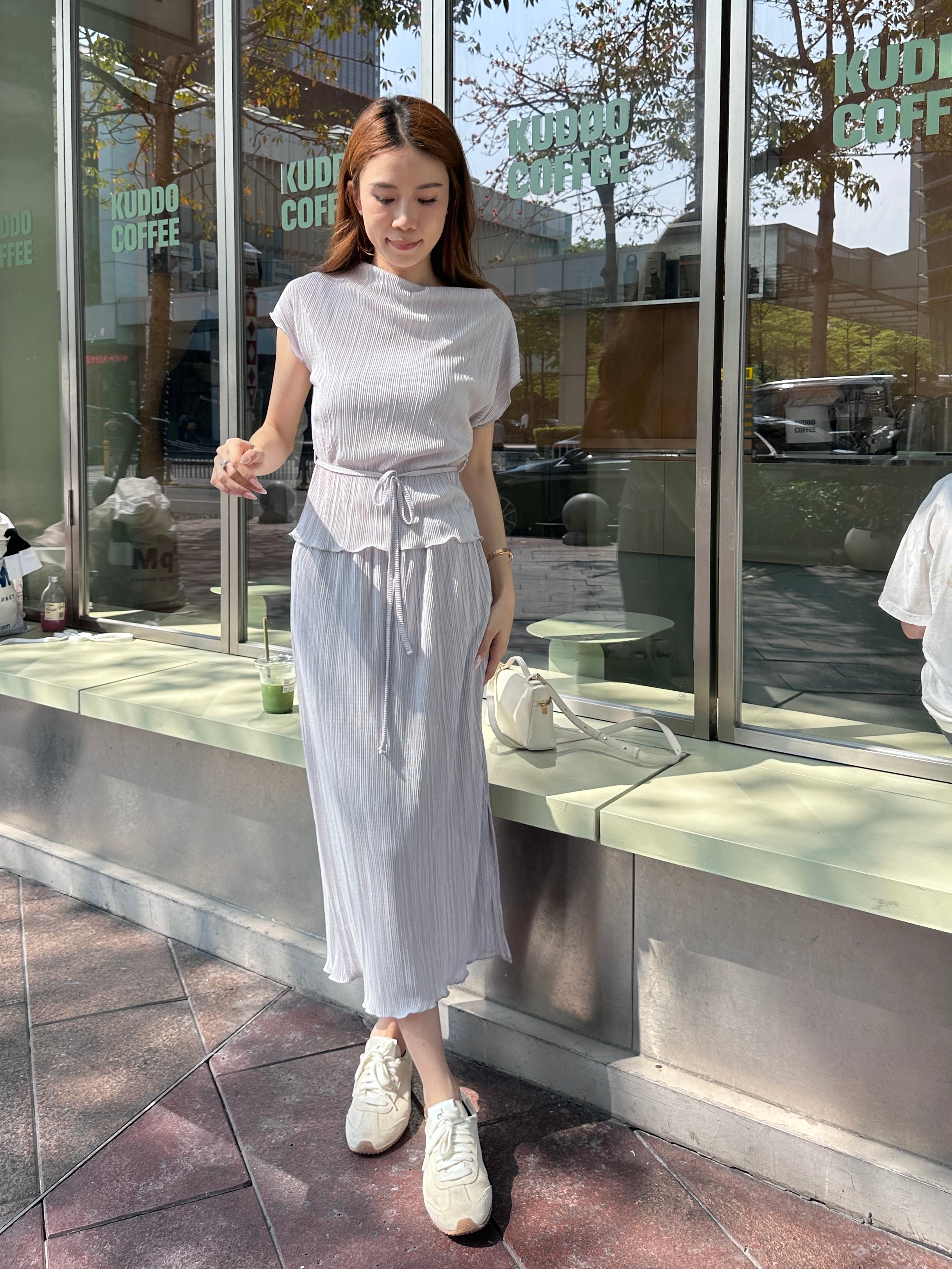 Chiffon Lined T Top & Skirt Set