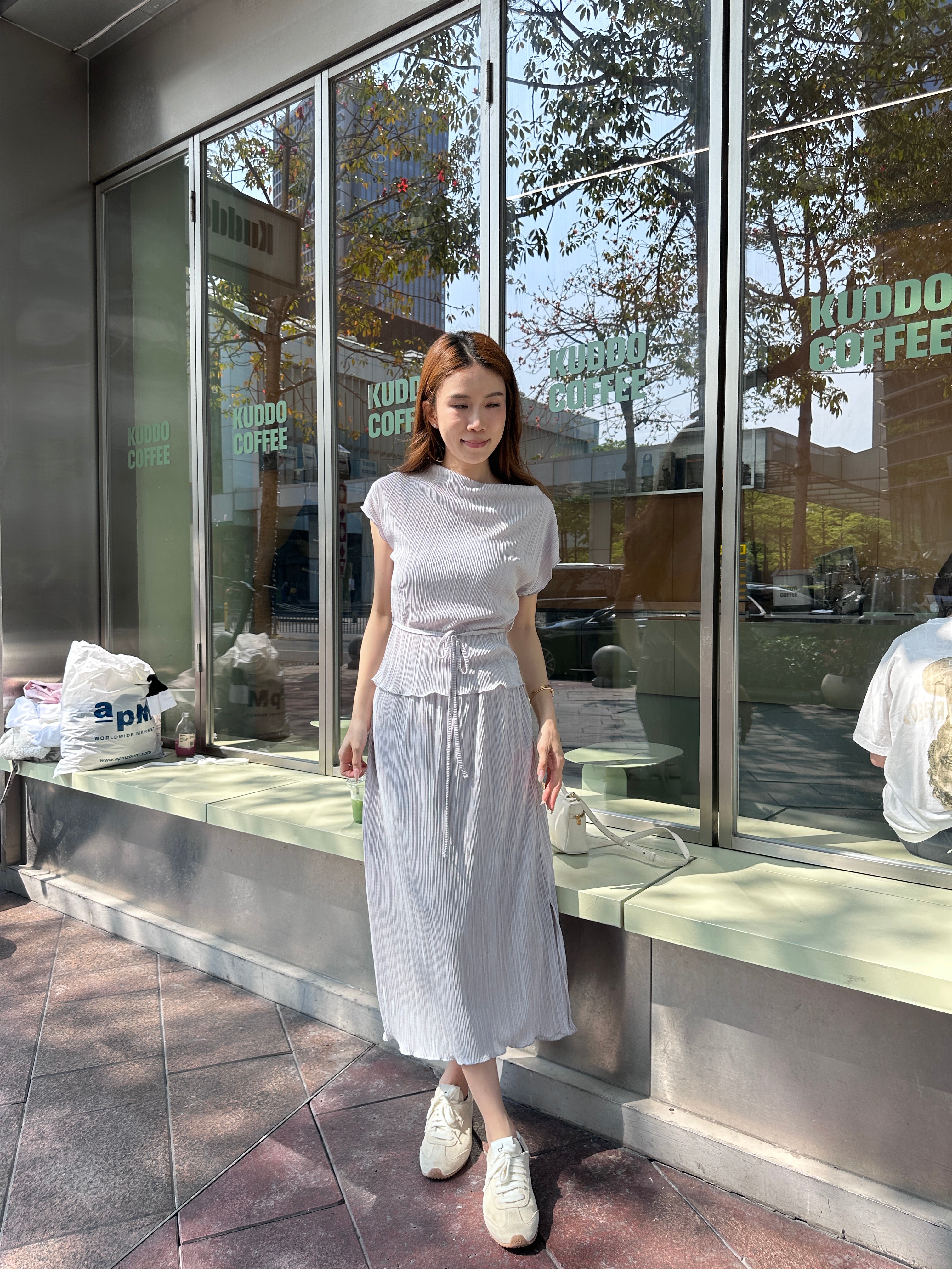 Chiffon Lined T Top & Skirt Set