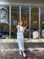 Chiffon Lined T Top & Skirt Set