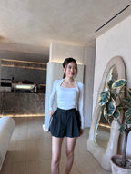 Pleated With Belt Shorts