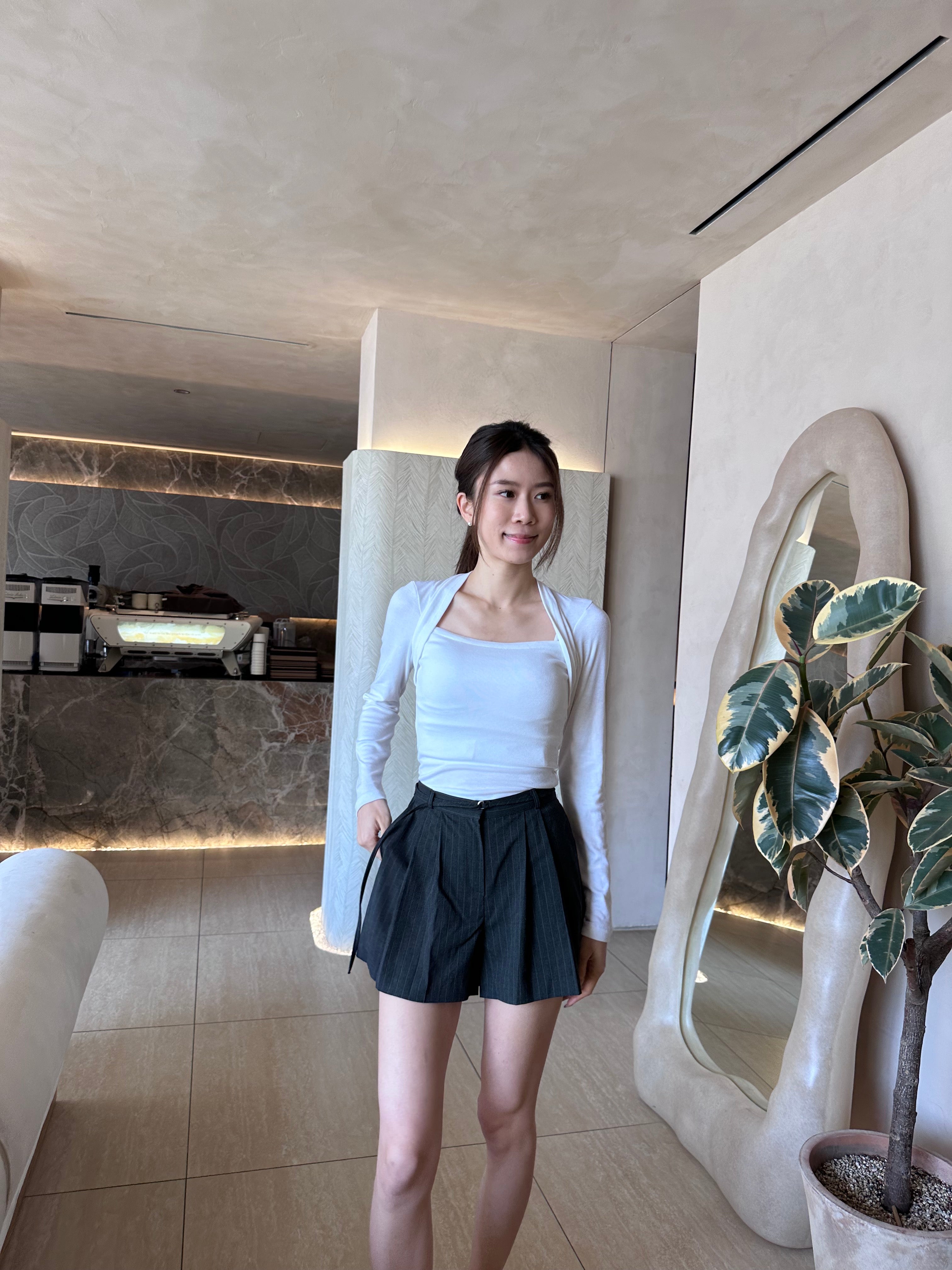 Pleated With Belt Shorts