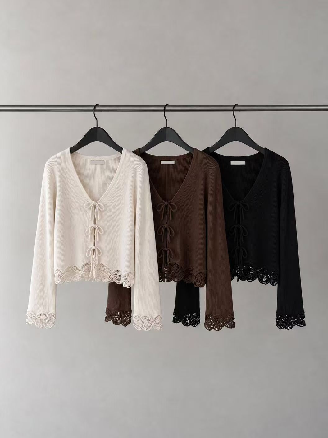 Bow Lace Trim Top