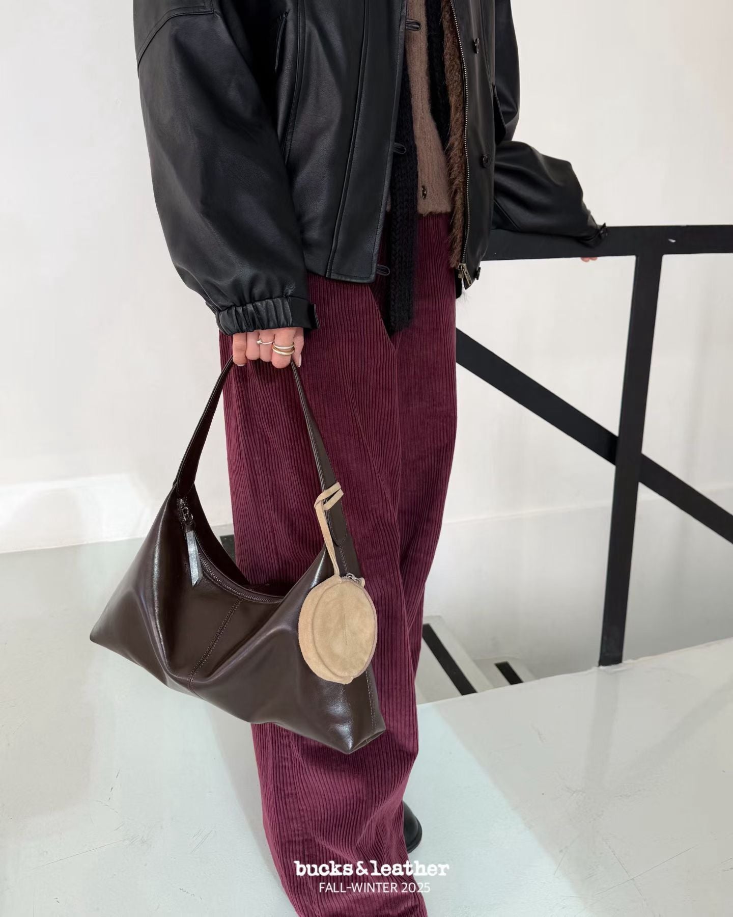 Real Leather Triangle French Bag