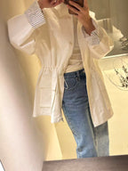 Mix Shirt Layered Trench Coat