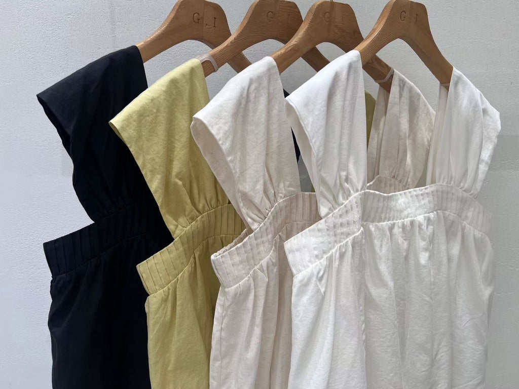 Linen Puffy Tank Top