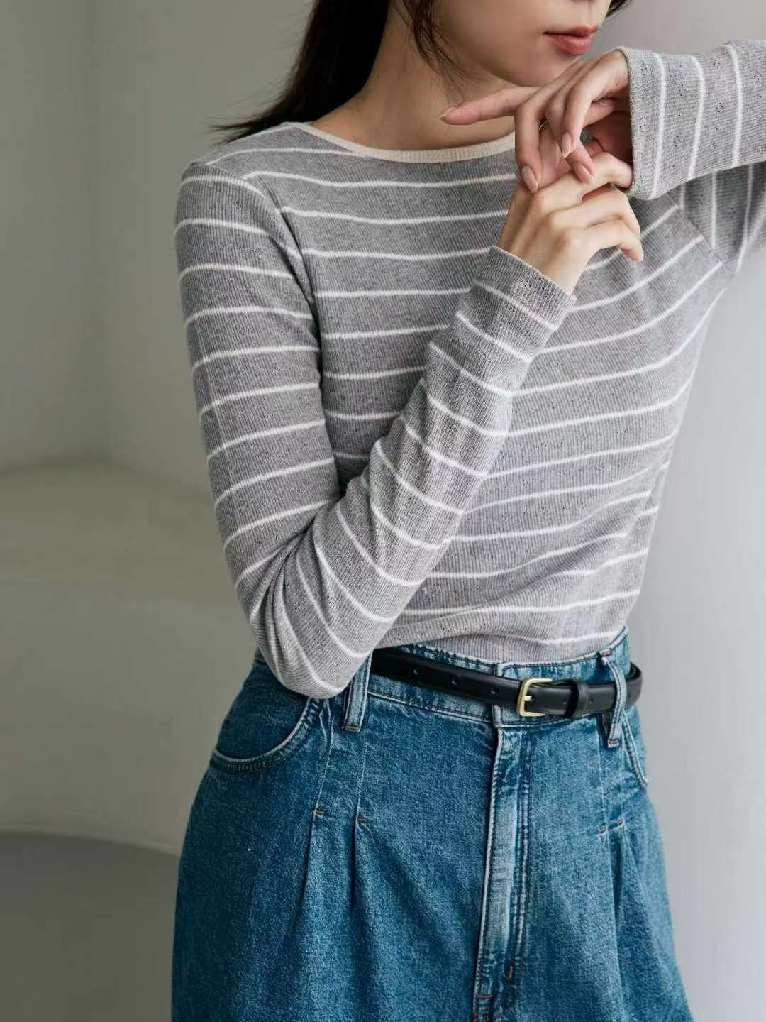 Striped Cotton Base Top