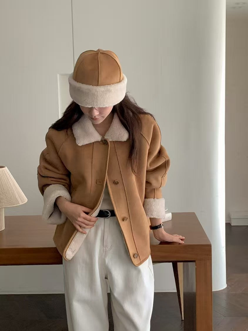 Reversible Fleece Collar Jacket
