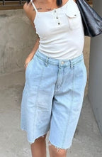 No. 058 Lined Half Denim Shorts