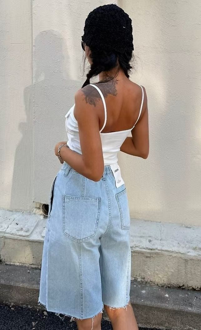 No. 058 Lined Half Denim Shorts