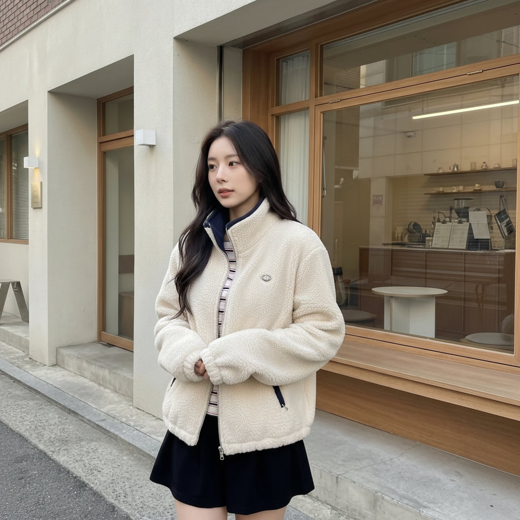 Zipped Up Fluffy Sweatshirt