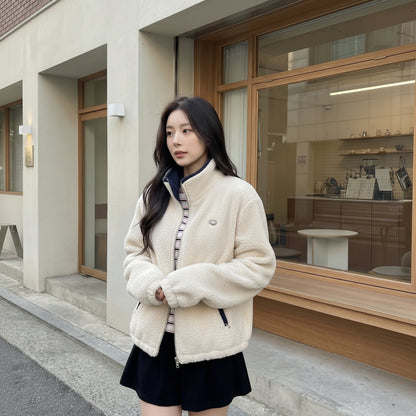 Zipped Up Fluffy Sweatshirt