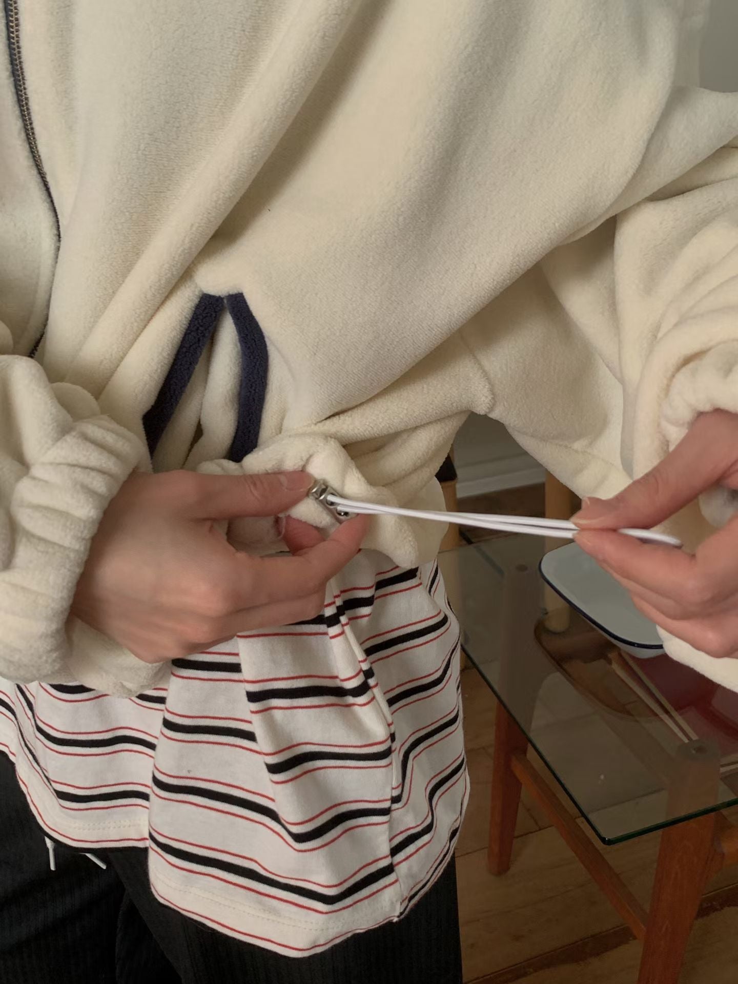 Zipped Up Fluffy Sweatshirt