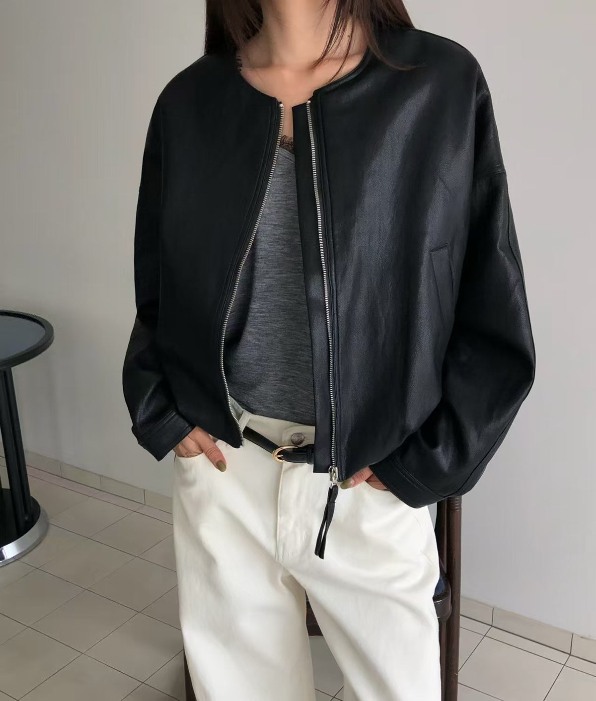 Leather Look Zip Jacket