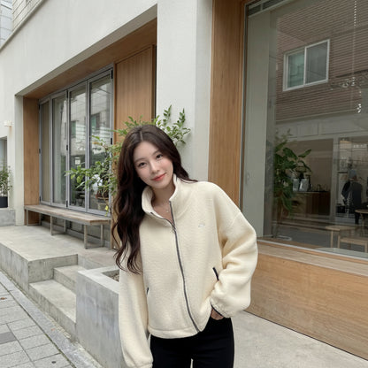 Zipped Up Fluffy Sweatshirt