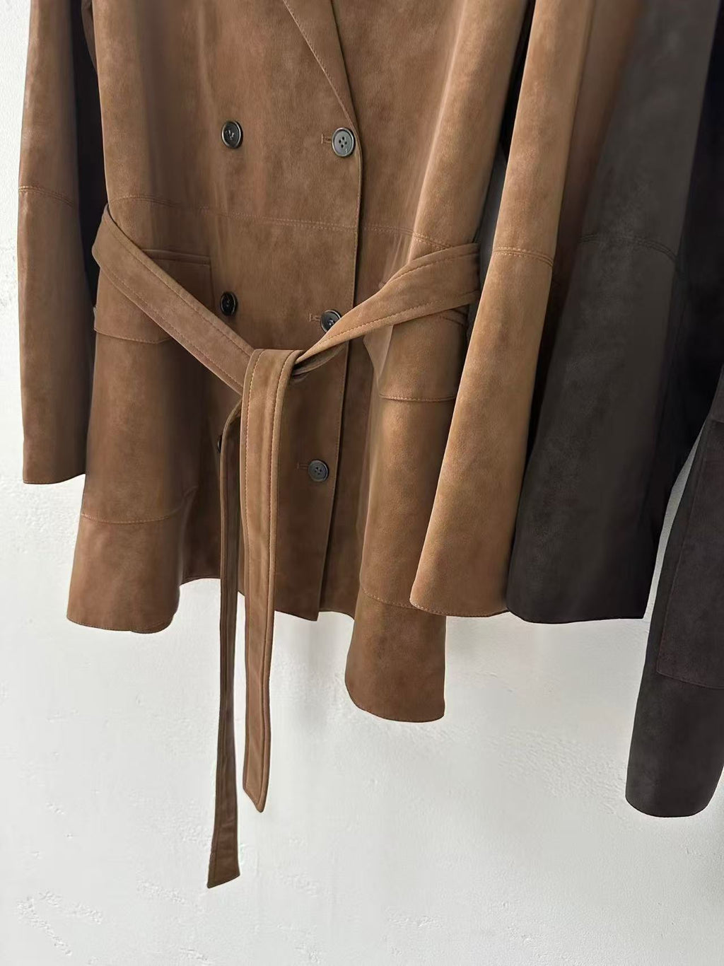 Belted Suede Coat