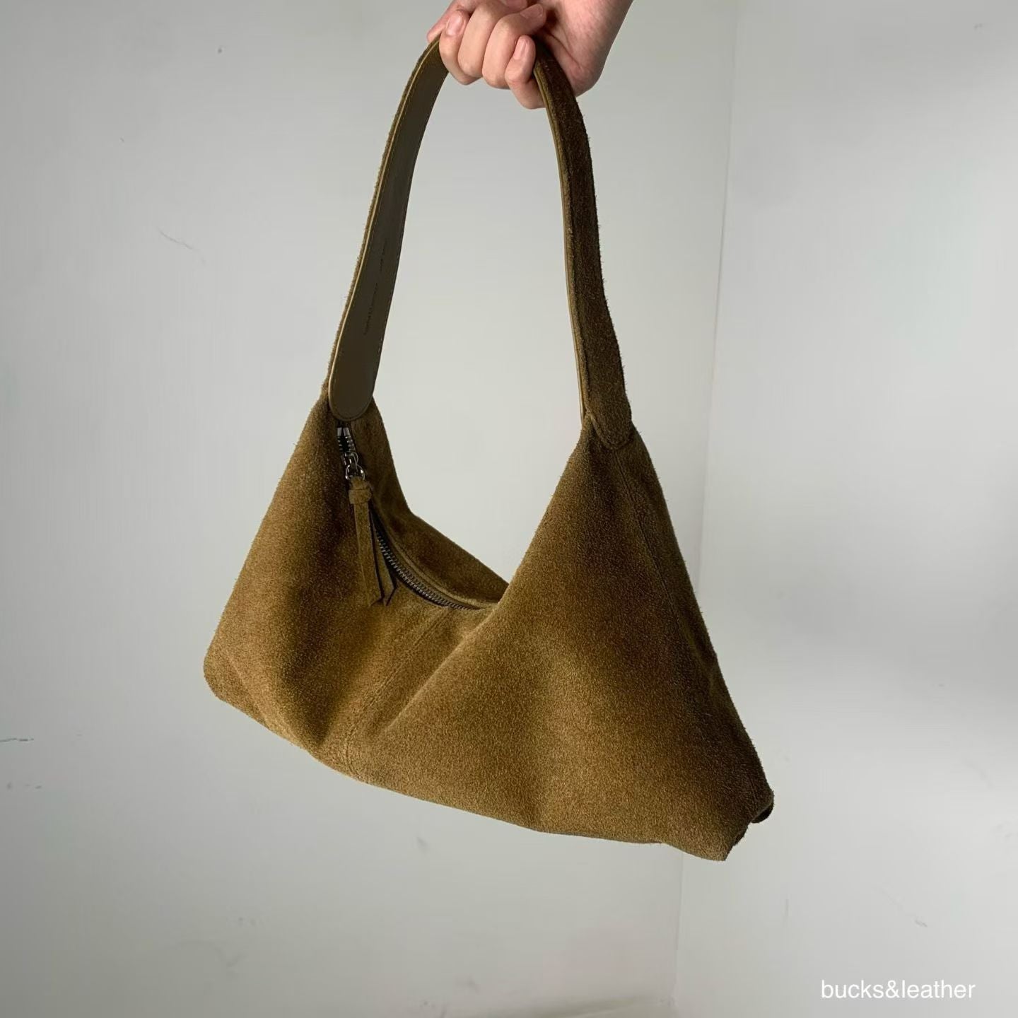 Real Leather Triangle French Bag
