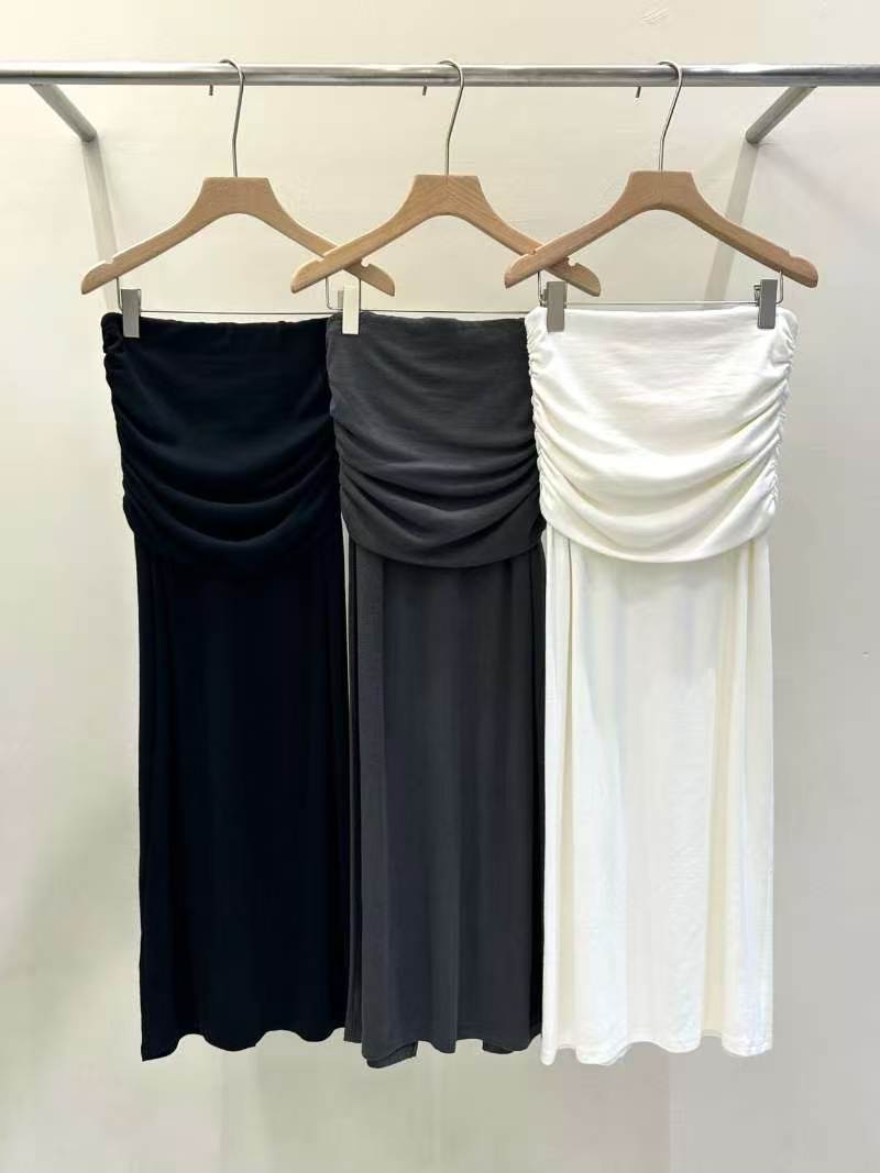 Ruched Waist Midi Skirt