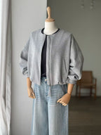 Solid Color Cropped Sweatshirt