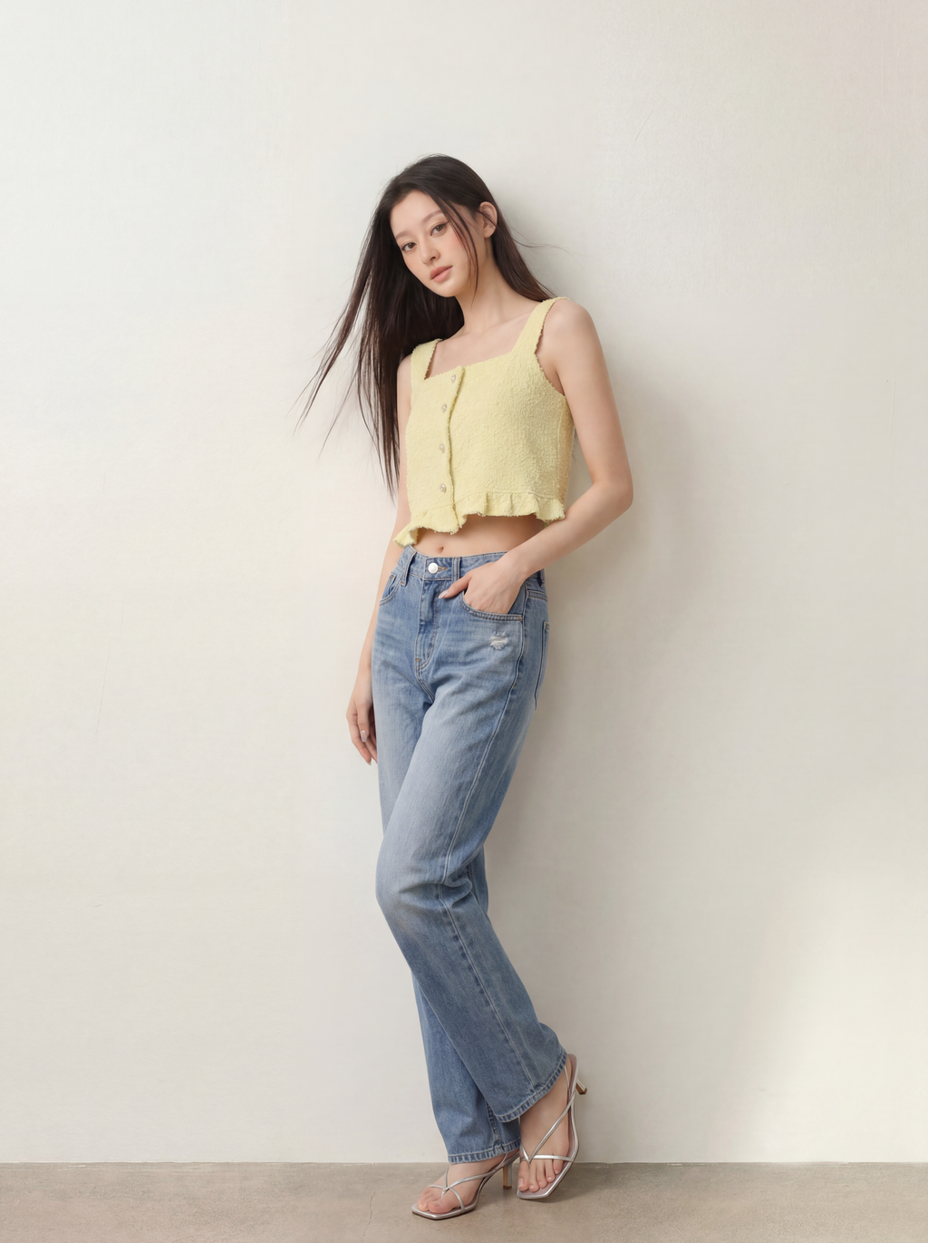 Yellow Tweed Tank Top